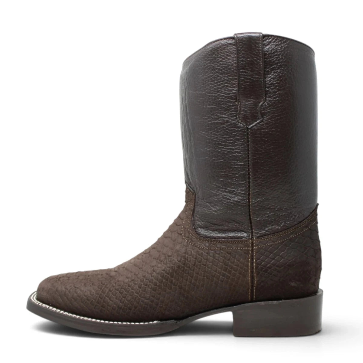 Botas Cortas de Piton Grabado Punta Rodeo Cuadrada - La Carreta - La Carreta