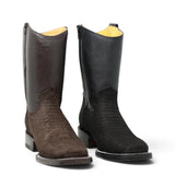 Botas Cortas de Piton Grabado Punta Rodeo Cuadrada - La Carreta - La Carreta