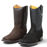 Botas Cortas de Piton Grabado Punta Rodeo Cuadrada - La Carreta - La Carreta