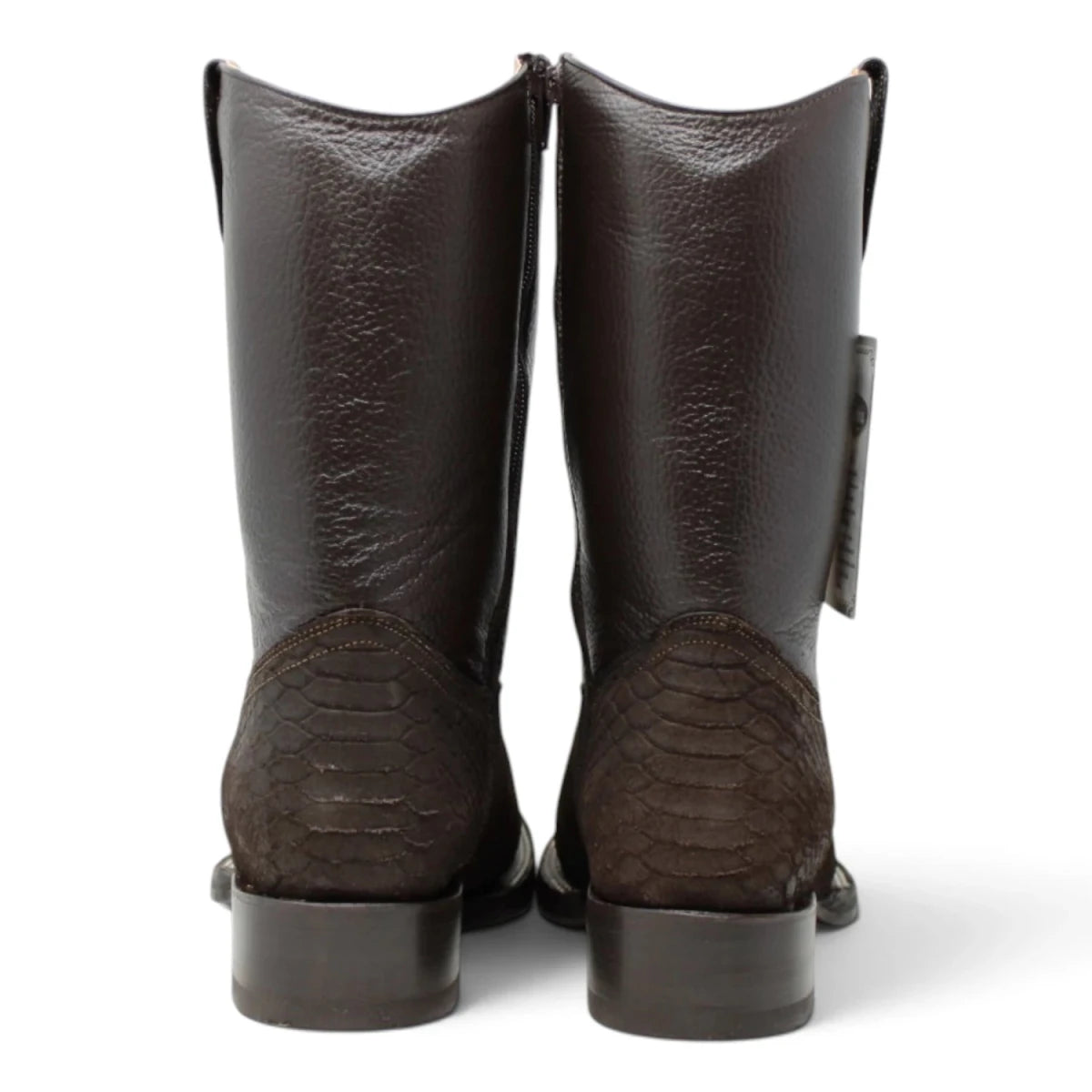 Botas Cortas de Piton Grabado Punta Rodeo Cuadrada - La Carreta - La Carreta