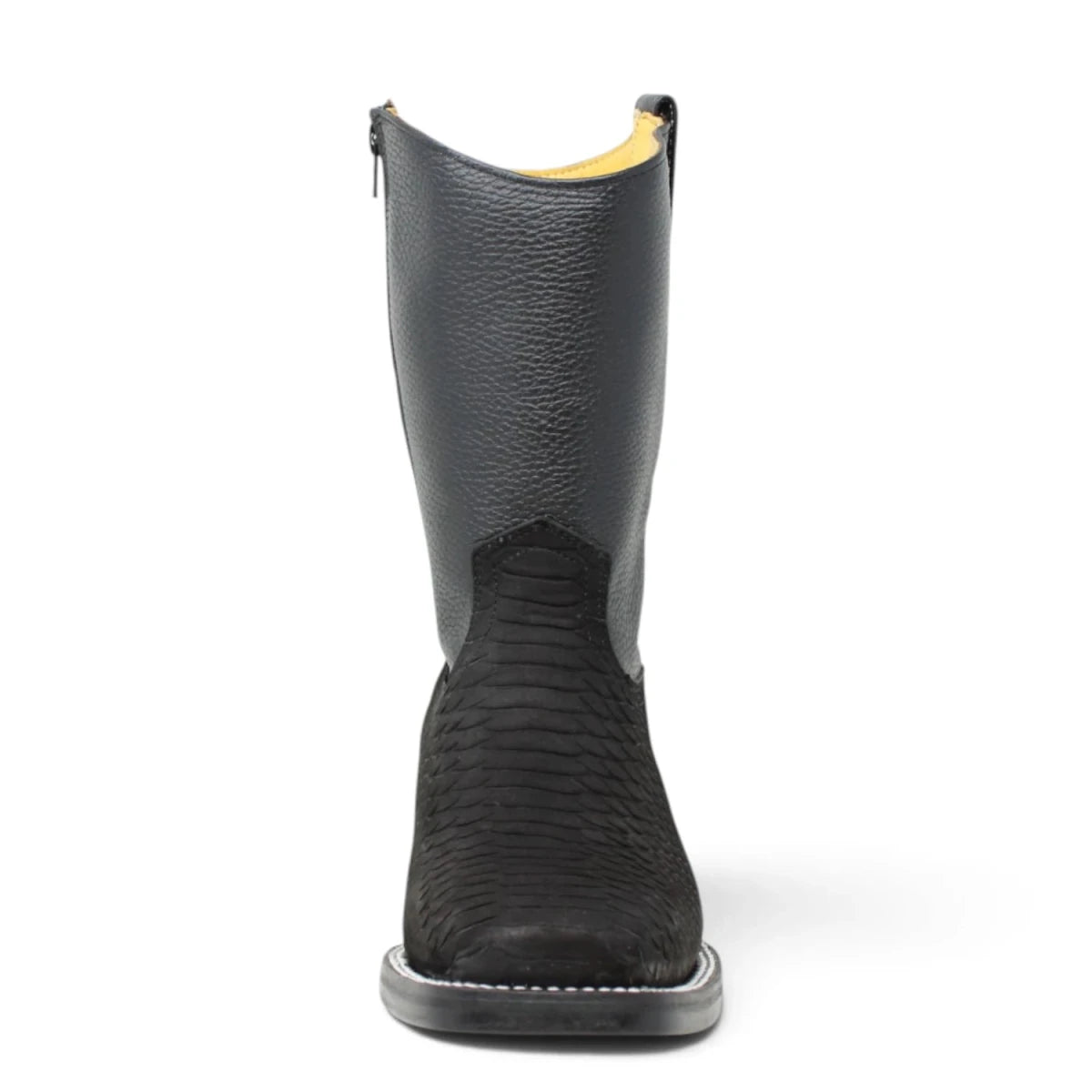 Botas Cortas de Piton Grabado Punta Rodeo Cuadrada - La Carreta - La Carreta