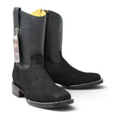 Botas Cortas de Piton Grabado Punta Rodeo Cuadrada - La Carreta - La Carreta