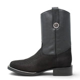 Botas Cortas de Piton Grabado Punta Rodeo Cuadrada - La Carreta - La Carreta