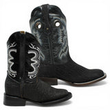 Botas Cuadrada Negro Cuello de Toro - Houston - A&A Boots