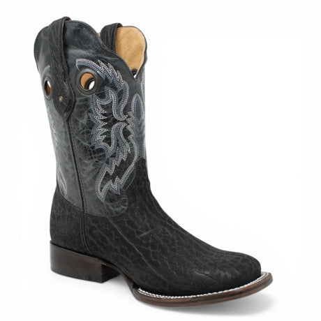 Botas Cuadrada Negro Cuello de Toro - Houston - A&A Boots