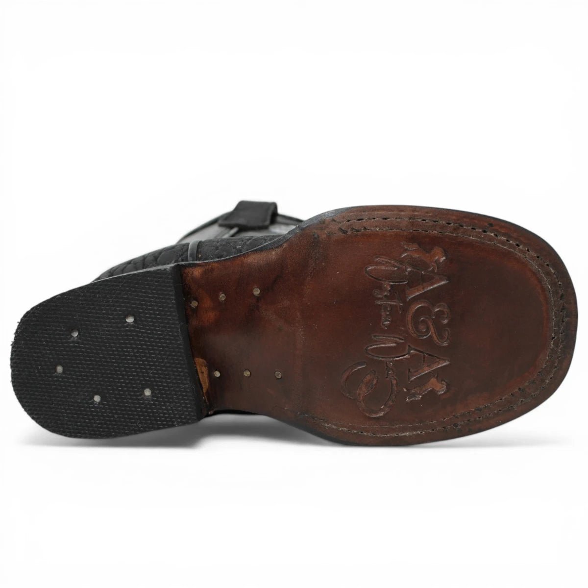 Botas Cuadrada Negro Cuello de Toro - Houston - A&A Boots