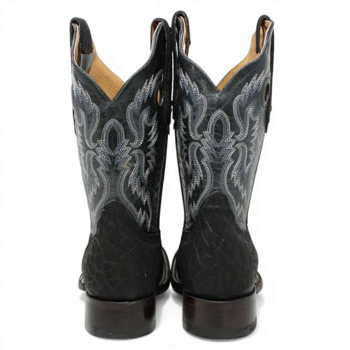 Botas Cuadrada Negro Cuello de Toro - Houston - A&A Boots