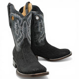 Botas Cuadrada Negro Cuello de Toro - Houston - A&A Boots