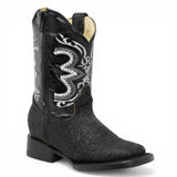 Botas Cuadrada Negro Cuello de Toro - Houston - A&A Boots