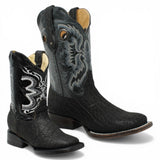 Botas Cuadrada Negro Cuello de Toro - Houston - A&A Boots