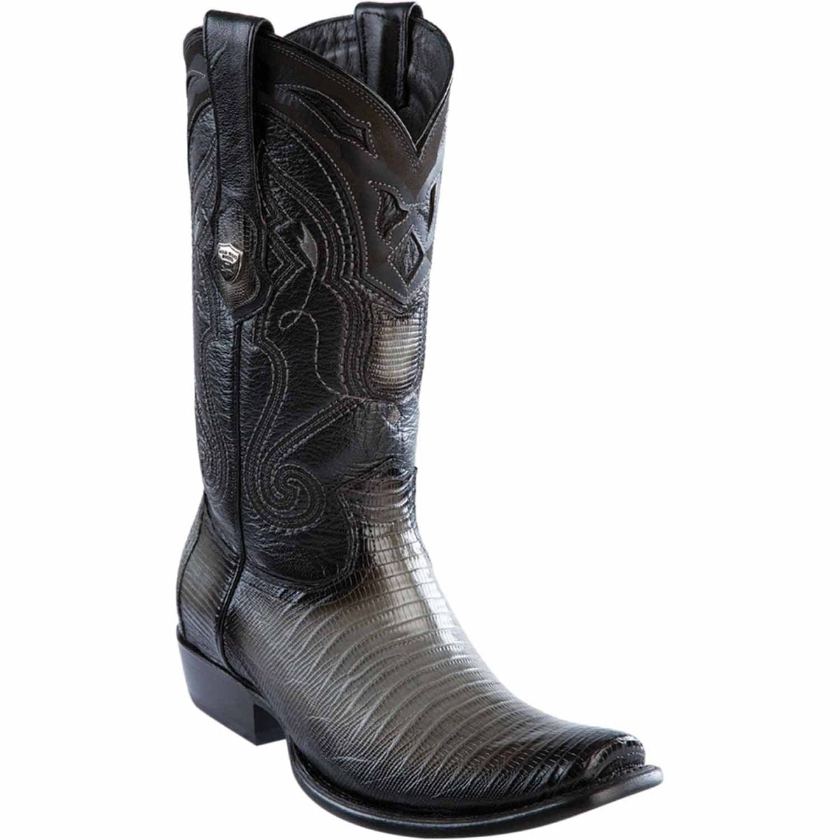 Botas de Armadillo Lizard Original Dubai Punta Cuadrada Color Gris Difuminado - Wild West Boots - Wild West Boots