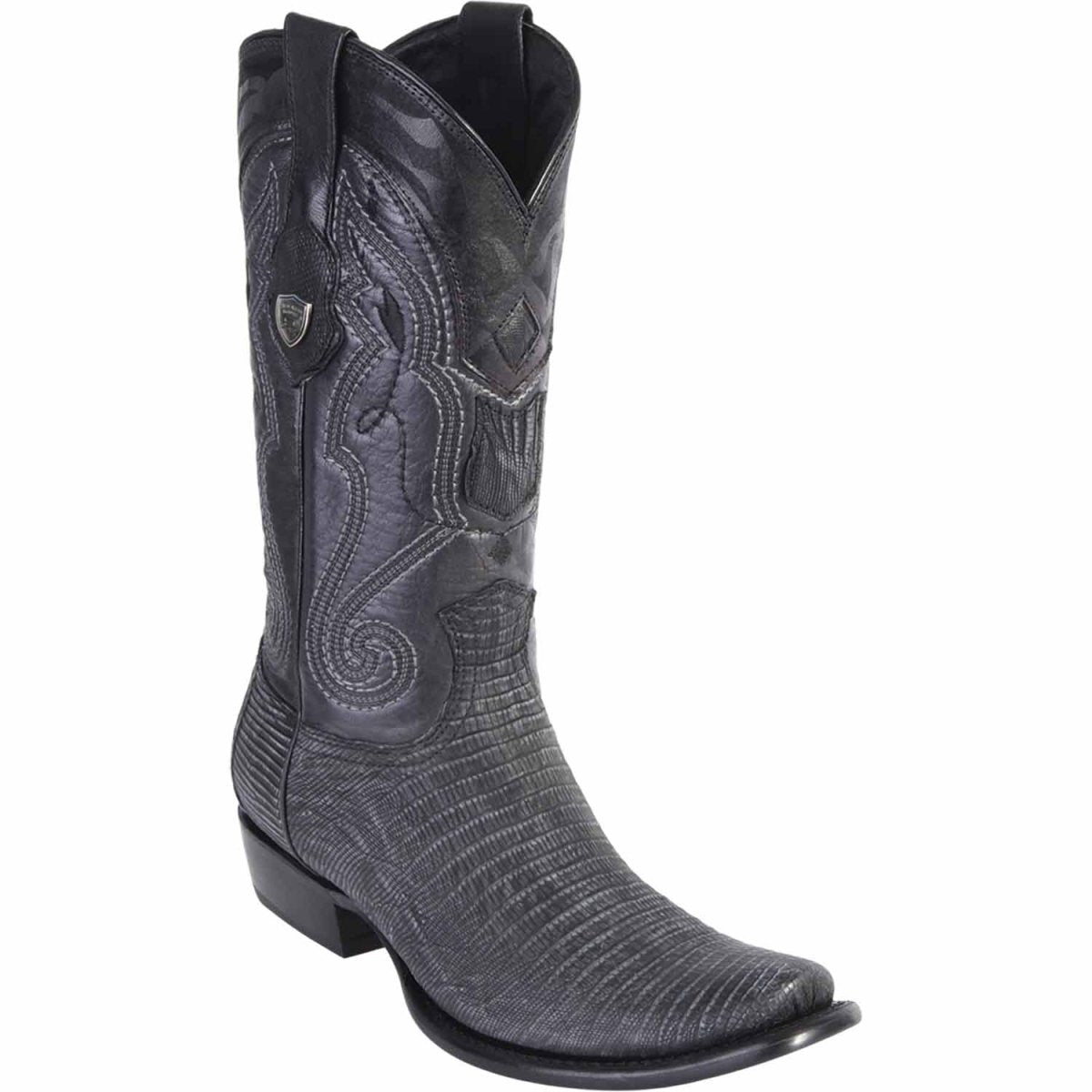 Botas de Armadillo Lizard Original Dubai Punta Cuadrada Color Negro Lijado - Wild West Boots - Wild West Boots