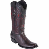Botas de Armadillo Lizard Original Dubai Punta Cuadrada Color Negro Rojizo - Wild West Boots - Wild West Boots