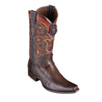Botas de Armadillo Teju y Venado Original Punta Europea Color Cafe Difuminado - Los Altos Boots - Los Altos Boots