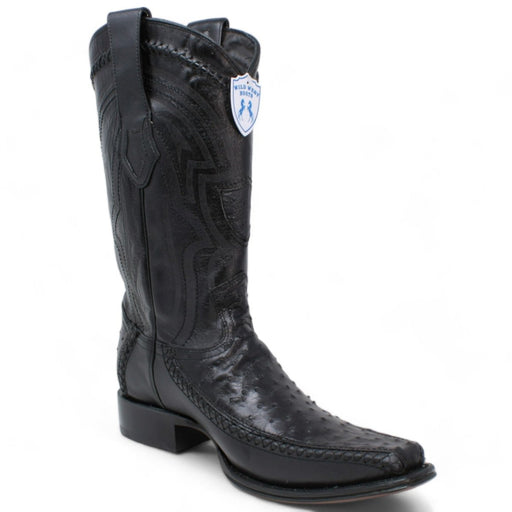 Botas de Avestruz con Venado Horma Europea WW - 277LF0305 - Wild West Boots