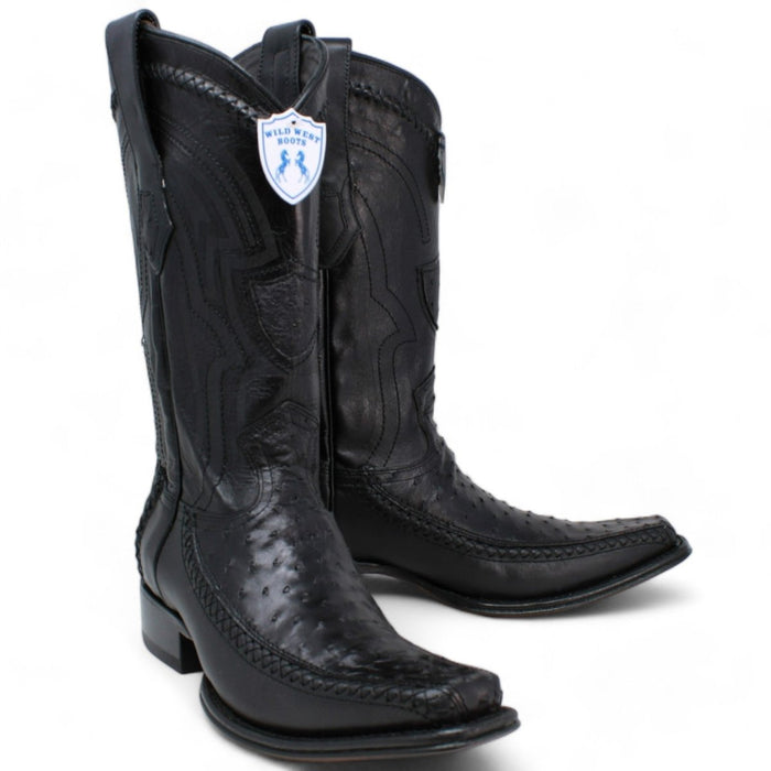 Botas de Avestruz con Venado Horma Europea WW - 277LF0305 - Wild West Boots