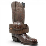 Botas de Avestruz Grabada Horma Puntal Color Cafe - WD - 169 - White Diamonds Boots