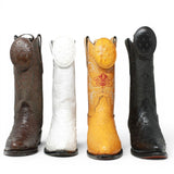 Botas de Avestruz Grabado con Horma Puntal - White Diamond - White Diamonds Boots