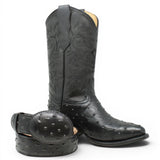 Botas de Avestruz Grabado con Horma Puntal - White Diamond - White Diamonds Boots
