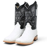 Botas de Avestruz Grabado en Horma Rodeo WD-259 - White Diamonds Boots