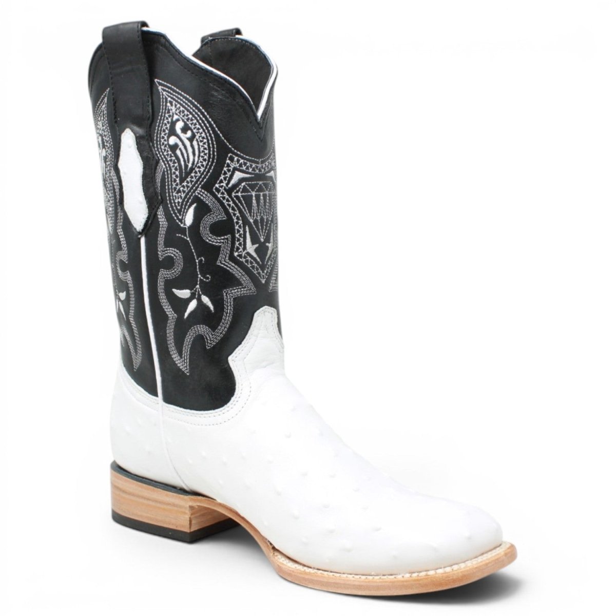 Botas de Avestruz Grabado en Horma Rodeo WD-259 - White Diamonds Boots