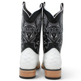 Botas de Avestruz Grabado en Horma Rodeo WD-259 - White Diamonds Boots