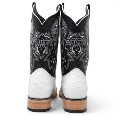 Botas de Avestruz Grabado en Horma Rodeo WD-259 - White Diamonds Boots