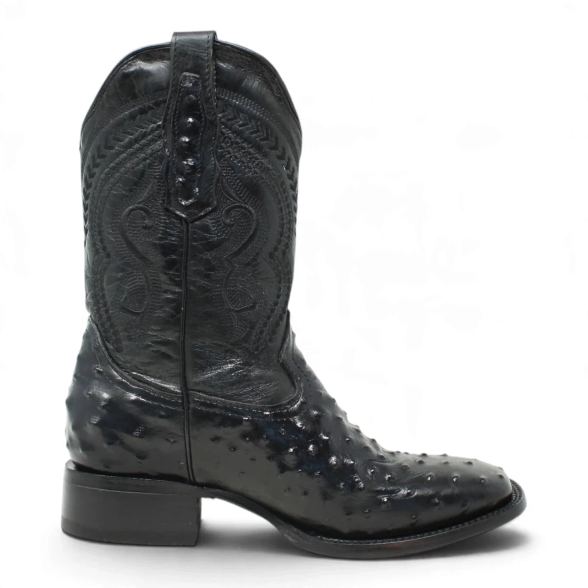 Botas de Avestruz Grabado Horma Rodeo Cuadrada -Quincy Boots - Quincy Boots