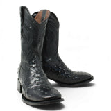 Botas de Avestruz Grabado Horma Rodeo Cuadrada -Quincy Boots - Quincy Boots