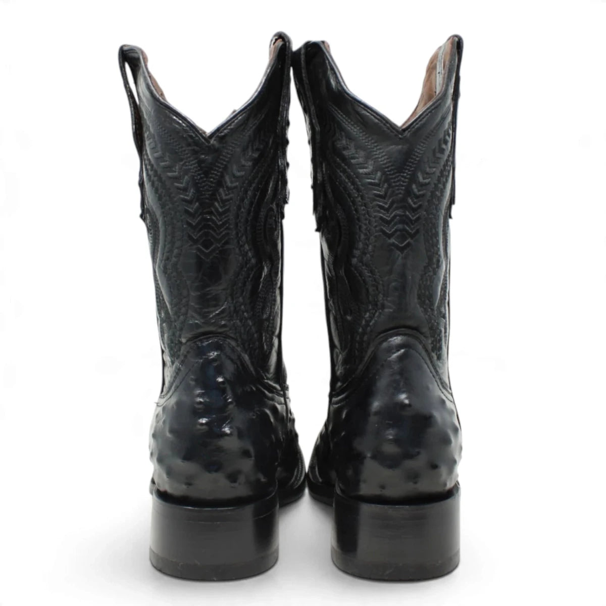 Botas de Avestruz Grabado Horma Rodeo Cuadrada -Quincy Boots - Quincy Boots