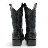 Botas de Avestruz Grabado Horma Rodeo Cuadrada -Quincy Boots - Quincy Boots