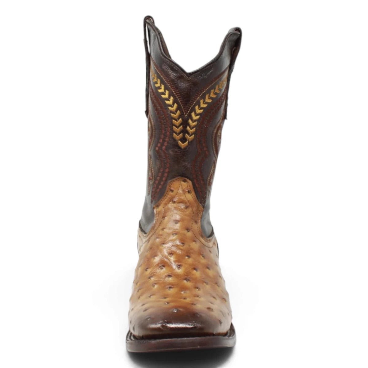Botas de Avestruz Grabado Horma Rodeo Cuadrada -Quincy Boots - Quincy Boots