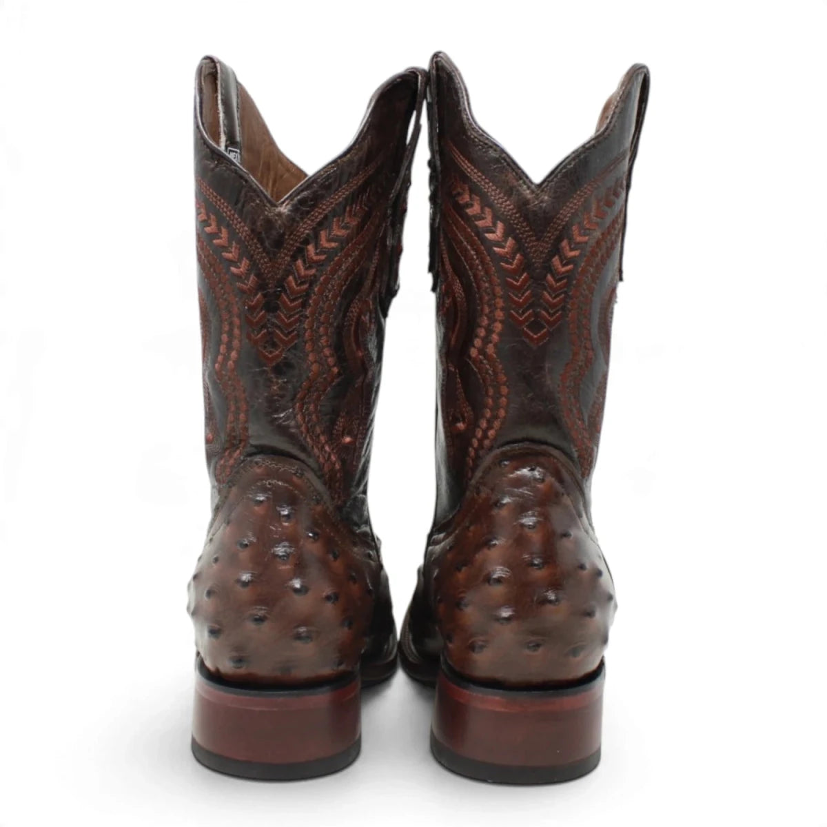 Botas de Avestruz Grabado Horma Rodeo Cuadrada -Quincy Boots - Quincy Boots