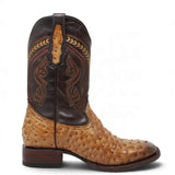 Botas de Avestruz Grabado Horma Rodeo Cuadrada -Quincy Boots - Quincy Boots