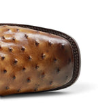 Botas de Avestruz Grabado Horma Rodeo Cuadrada -Quincy Boots - Quincy Boots
