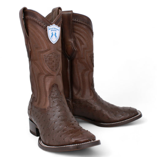 Botas de Avestruz Horma Cuadrada Ancha WW - 2824L0307 - Wild West Boots