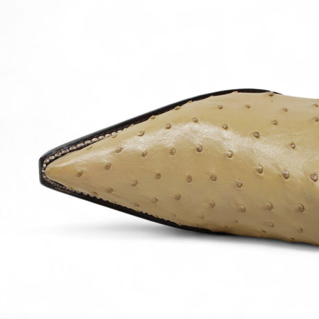 Botas de Avestruz Original Punta 3X Aladino Color Arena - Wild West Boots - Wild West Boots