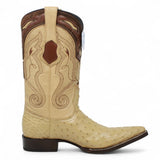 Botas de Avestruz Original Punta 3X Aladino Color Arena - Wild West Boots - Wild West Boots