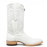 Botas de Avestruz Original Punta Cuadrada Color Winter White - Tanner Mark Boots - Tanner Mark Boots