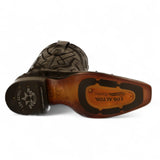 Botas de Avestruz Original Punta Cuadrada Europea Color Negro - Los Altos Boots - Los Altos Boots