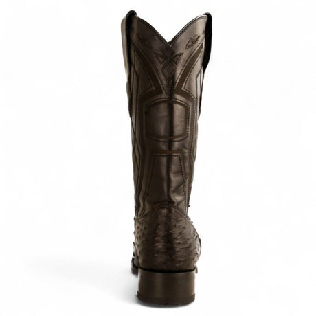 Botas de Avestruz Original Punta Cuadrada Europea Color Negro - Los Altos Boots - Los Altos Boots