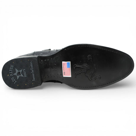 Botas de Avestruz Original Punta Redonda Roper Color Negro - Los Altos Boots - Los Altos Boots