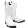 Botas de Avestruz Original Punta Rendonda Color Winter White - Tanner Mark Boots - Tanner Mark Boots