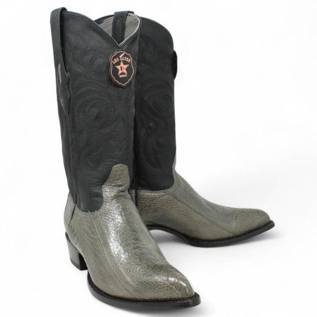 Botas de Avestruz Pata Original Horma Puntal Color Gris - Los Altos Boots - Los Altos Boots