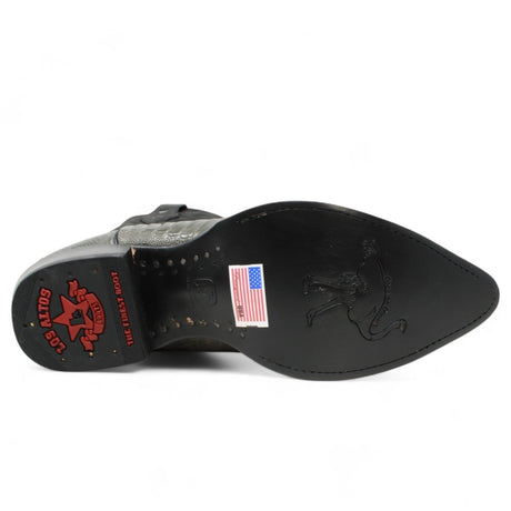 Botas de Avestruz Pata Original Horma Puntal Color Gris - Los Altos Boots - Los Altos Boots