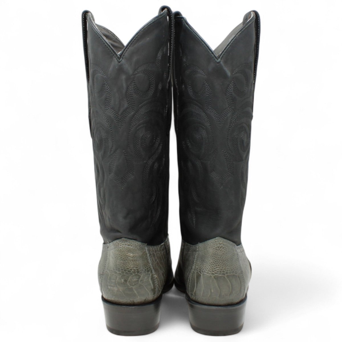 Botas de Avestruz Pata Original Horma Puntal Color Gris - Los Altos Boots - Los Altos Boots