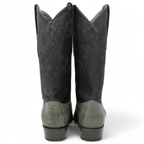 Botas de Avestruz Pata Original Horma Puntal Color Gris - Los Altos Boots - Los Altos Boots