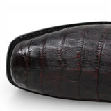 Botas de Caiman Cocodrilo Panza Original Punta 7 Cuadrada Color Negro Rojizo - Los Altos Boots - Los Altos Boots