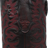 Botas de Caiman Cocodrilo Panza Original Punta 7 Cuadrada Color Negro Rojizo - Los Altos Boots - Los Altos Boots