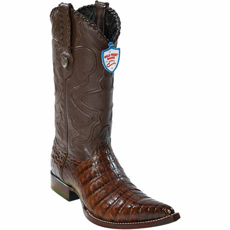 Botas de Caiman Original Punta 3X Color Cafe - Wild West Boots - Wild West Boots
